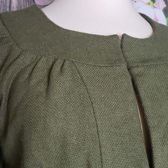 Topshop Dark Green 3/4" Sleeve Blazer - Picture 2 of 4
